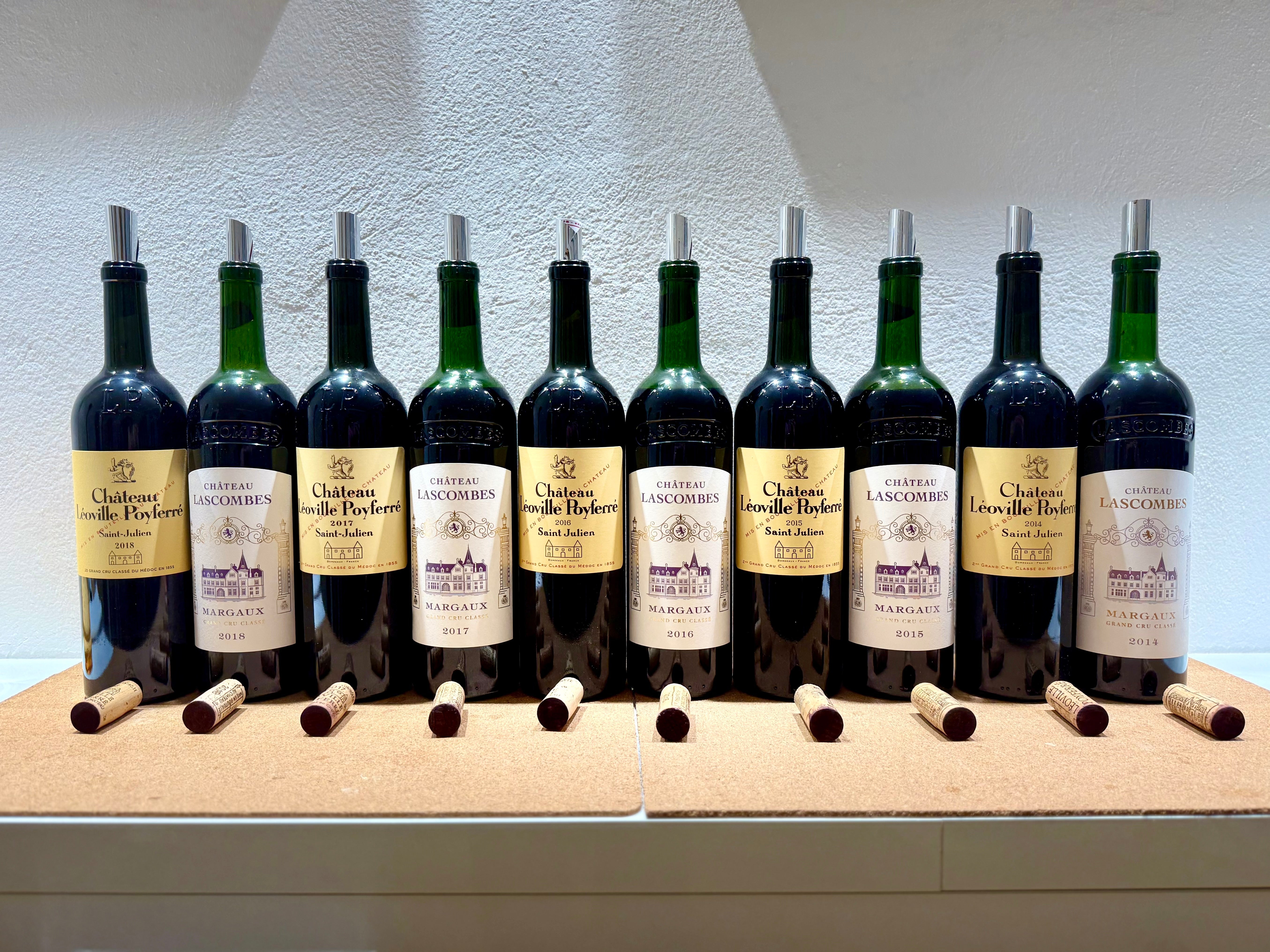 Souboj dvou ikon Bordeaux: Léoville Poyferré & Lascombes 2014–2018